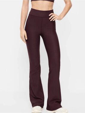 Old Navy High-Waist Flared PorwerSoft Rib Leg Pants Leggings Brown XL (14-16)